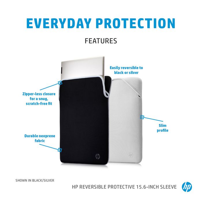 HP Housse de protection réversible en néoprène pour ordinateur portable 15,6 pouces - Protection contre chocs et rayures - Violet