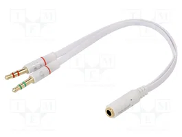DELOCK Câble Jack 3,5mm 3pin x2 vers Jack 3,5mm 4pin, blanc