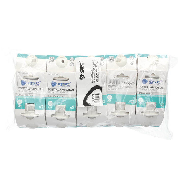 GSC Evolution Portalamparas termoplastico + arandela E27 Blanco GSC Evolution Portalamparas termoplastico + arandela E27 Blanco