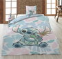 DISNEY Housse de couette Stitch 140x200 cm avec housse d'oreiller 65x65 cm en coton polyester 50/50 pour lit 90 cm