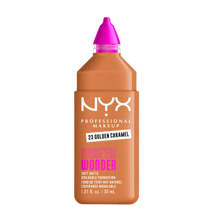 NYX Professional Makeup Fond de teint Soft Matte Make 'Em Wonder n° 23 Golden Caramel 30 ml - Couvrance mate longue durée