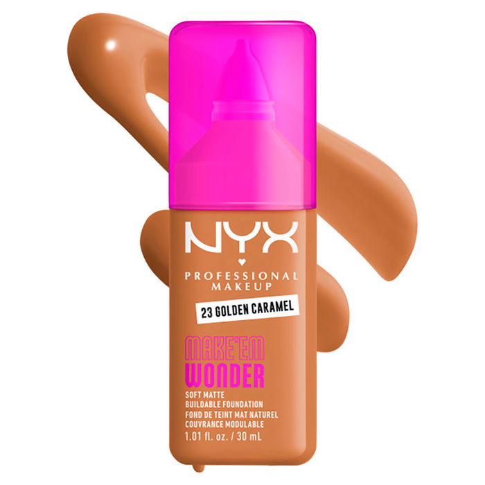 NYX Professional Makeup Fond de teint Soft Matte Make 'Em Wonder n° 23 Golden Caramel 30 ml - Couvrance mate longue durée