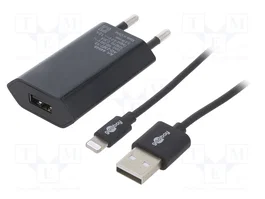 GOOBAY Chargeur USB 5W pour iPhone, iPad et iPod, Noir