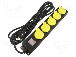PLASTROL Rallonge réseau H05RR-F 3G1,5mm2 5m 5 prises