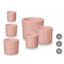 IBERGARDEN Lot de 3 macetas cylindres Rose mat