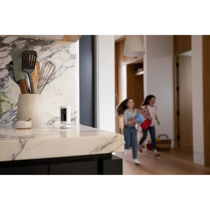 Ring - Caméra de Surveillance Intérieure 2ème Génération - Pack de 2 - Blanc - Vision Nocturne Couleur et Vidéo HD 1080p