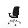 Chaise Alares Synchrone/Traslack Tissu Gris clair Structure polyamide blanc Accoudoir 1D Sans appui-tête Roulettes 65mm pour moquette