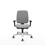 Chaise Alares Synchrone/Traslack Tissu Gris clair Structure polyamide blanc Accoudoir 1D Sans appui-tête Roulettes 65mm pour moquette