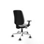 Chaise Alares Synchrone/Traslack Tissu Gris clair Structure polyamide blanc Accoudoir 1D Sans appui-tête Roulettes 65mm pour moquette