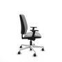 Chaise Alares Synchrone/Traslack Tissu Gris clair Structure polyamide blanc Accoudoir 1D Sans appui-tête Roulettes 65mm pour moquette