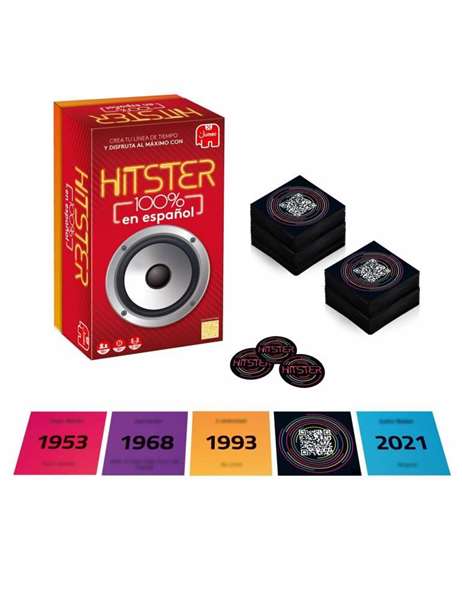 Diset Hitster - Jeu de société musical - 300 cartes de musique et 37 jetons - Version 100% musique espagnole Diset Hitster - Jeu de société musical - 300 cartes de musique et 37 jetons - Version 100% musique espagnole
