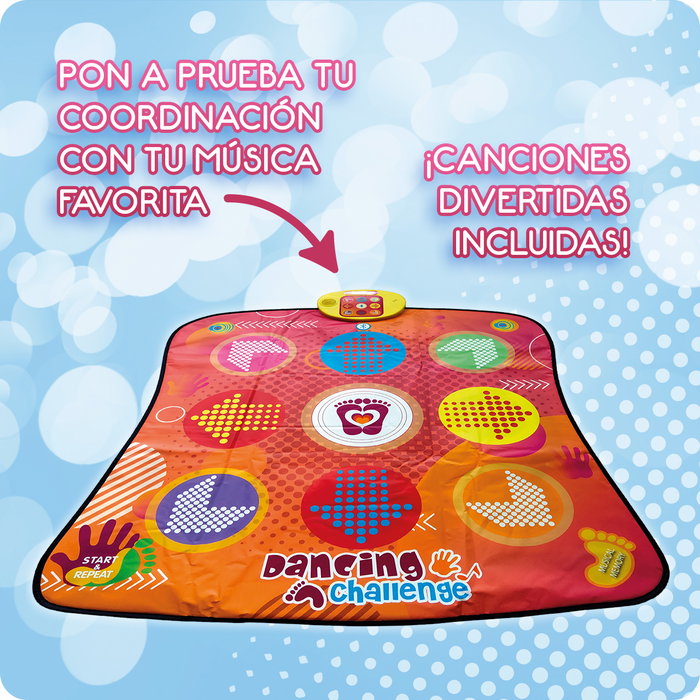 Deqube - Tapis de danse musical Bluetooth interactif pour enfants avec niveaux de jeu et lumières - Développe coordination et motricité - 6 langues Deqube - Tapis de danse musical Bluetooth interactif pour enfants avec niveaux de jeu et lumières - Développe coordination et motricité - 6 langues