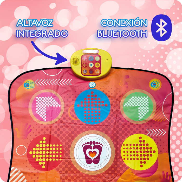 Deqube - Tapis de danse musical Bluetooth interactif pour enfants avec niveaux de jeu et lumières - Développe coordination et motricité - 6 langues Deqube - Tapis de danse musical Bluetooth interactif pour enfants avec niveaux de jeu et lumières - Développe coordination et motricité - 6 langues