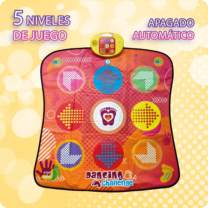 Deqube - Tapis de danse musical Bluetooth interactif pour enfants avec niveaux de jeu et lumières - Développe coordination et motricité - 6 langues Deqube - Tapis de danse musical Bluetooth interactif pour enfants avec niveaux de jeu et lumières - Développe coordination et motricité - 6 langues