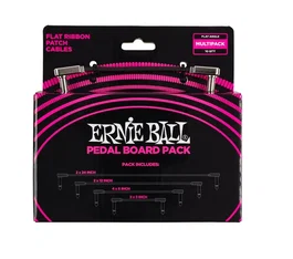 Ernie Ball Multipack de 10 câbles de patch Flat Ribbon Negro