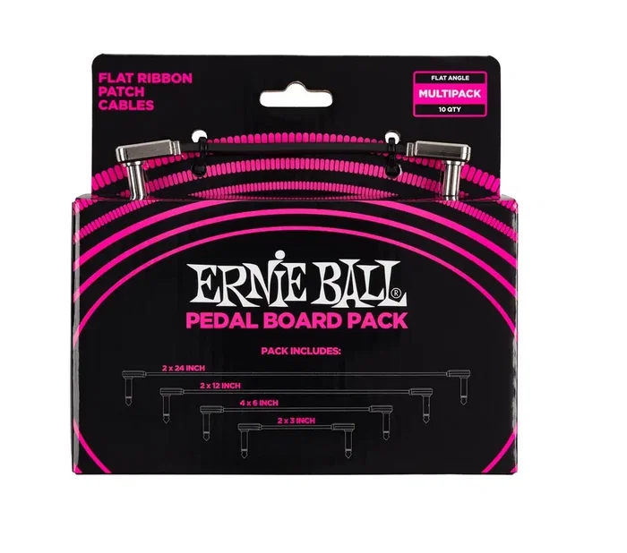 Ernie Ball Multipack de 10 câbles de patch Flat Ribbon Negro Ernie Ball Multipack de 10 câbles de patch Flat Ribbon Negro