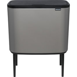Brabantia Bo Touch Bin Gris Minéral Béton, 3 x 11 L