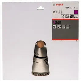 Bosch Lame de scie circulaire pour multimatériaux 254 x 30 x 3.2 mm 80 dents - Acier SK5