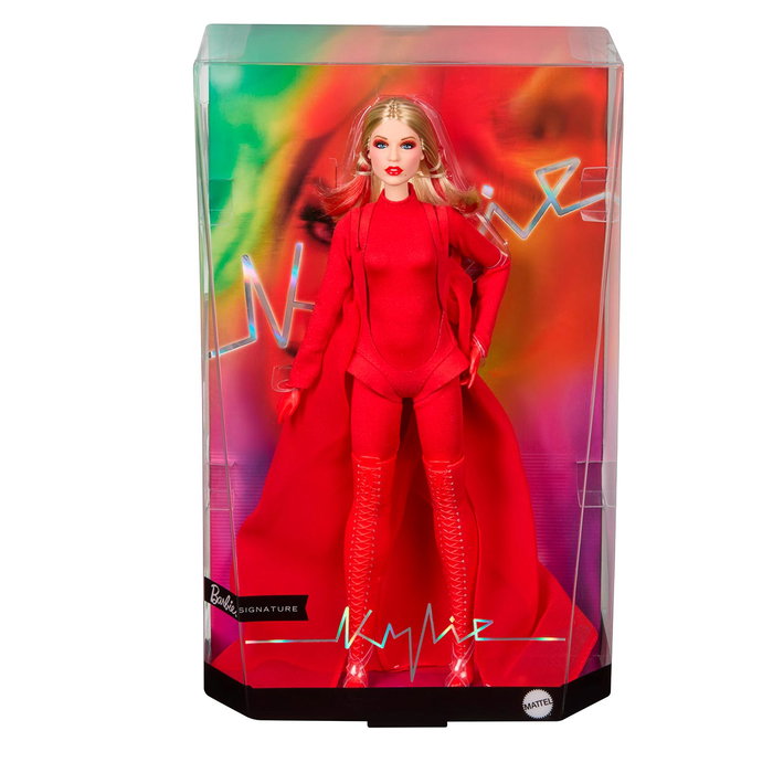 Barbie - Poupée Signature Kylie Minogue JBJ38 Mattel - Collectionnable - Tenue rouge 'Padam Padam' inspirée de Mugler
