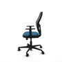 Chaise Jorquera Synchrone/Traslack tissu Vert pétrole Maille Noir Base en nylon noir Accoudoir 1D Sans appui-tête Roulettes 65mm nylon