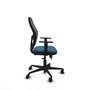 Chaise Jorquera Synchrone/Traslack tissu Vert pétrole Maille Noir Base en nylon noir Accoudoir 1D Sans appui-tête Roulettes 65mm nylon