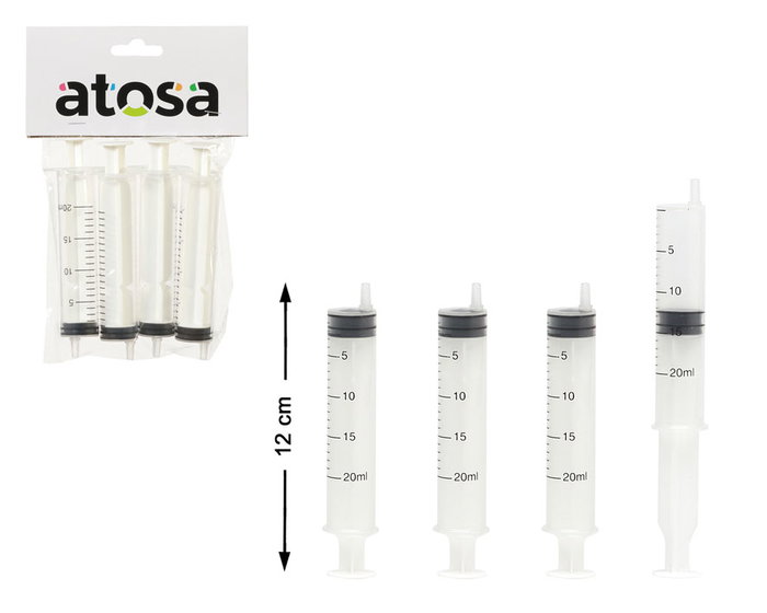 Seringues décoratives transparentes de 20ml pack 4 unités Seringues décoratives transparentes de 20ml pack 4 unités