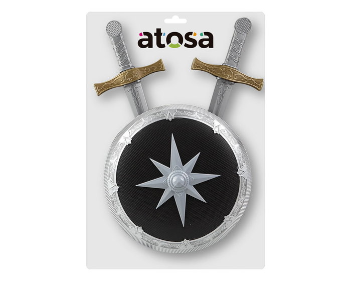 Atosa Épée Guerrière Médiévale Argentée de 62 cm pour Déguisement de Chevalier Atosa Épée Guerrière Médiévale Argentée de 62 cm pour Déguisement de Chevalier