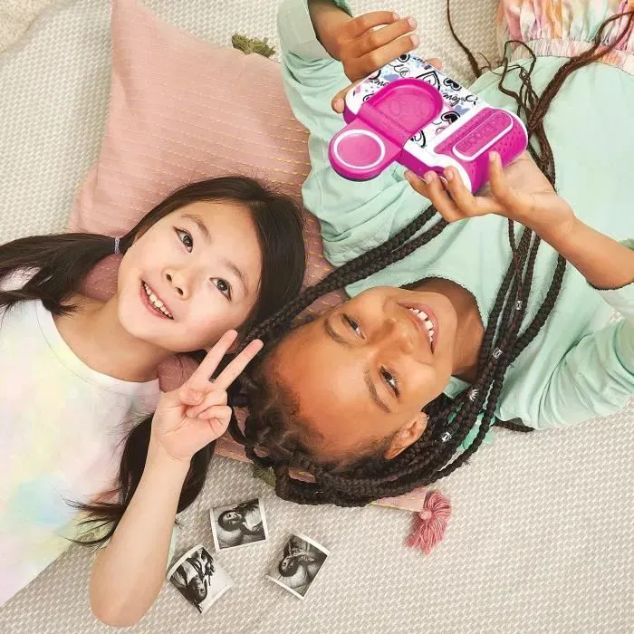 Vtech Kidizoom Print Cam - Appareil photo et vidéo HD pour enfants avec selfie, effets et cadres - Rose - Version française