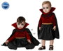 Déguisement de vampiresse pour bébé fille - Robe noire et rouge velours avec cape et détails dorés - Halloween - Taille 24 mois