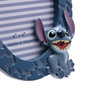 WIDDOP & CO Cadre photo ovale en résine bleu avec Stitch Disney - Image 3D texturée - Support inclus - Format 10x15 cm