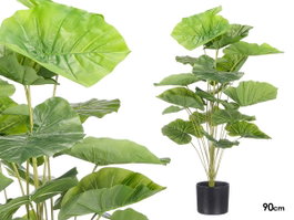 Ibergarden Pot Plante Feuilles Larges 90 cm Vert Noir Plastique (Set de 6)