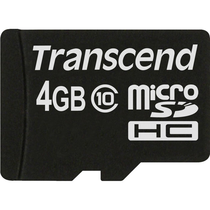 Transcend microSDHC 4 Go Classe 10 avec adaptateur SD Transcend microSDHC 4 Go Classe 10 avec adaptateur SD
