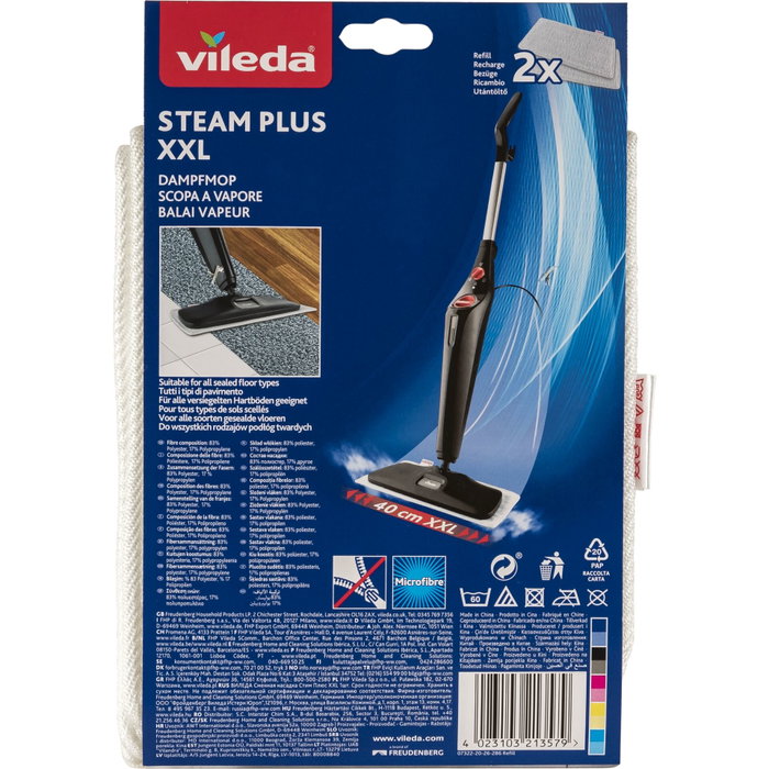 Vileda Steam XXL 3.0 Plus Replacement Cover - Lot de 2 housses