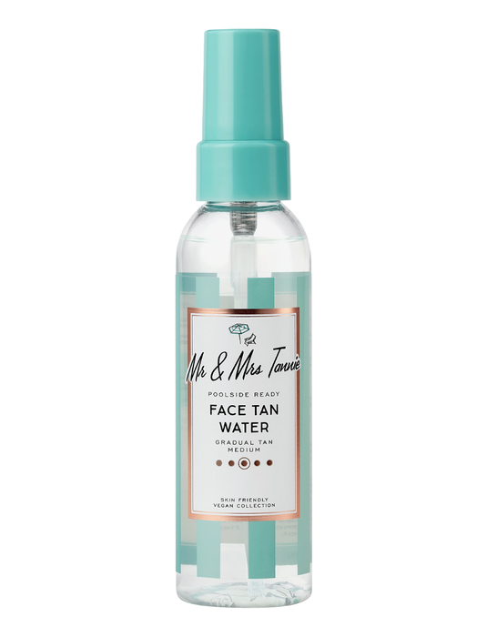 Mr & Mrs Tannie Face Tan Water, Spray auto-bronzant hydratant pour le visage à l'huile de jojoba, 75 ml Mr & Mrs Tannie Face Tan Water, Spray auto-bronzant hydratant pour le visage à l'huile de jojoba, 75 ml