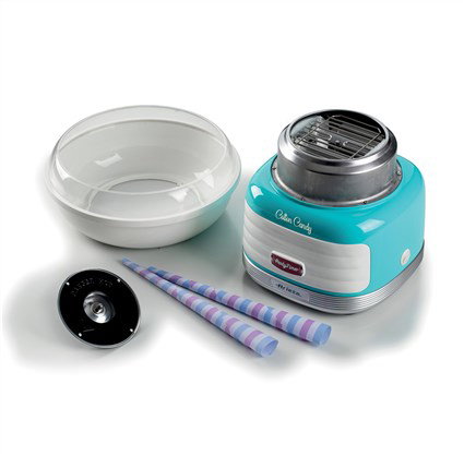 Ariete 2973/01 Machine à Barbe à Papa Rétro Années 50 - Fonctionne avec Sucre et Bonbons Durs - Pour Enfants - Bleue