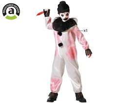 Disfraz - Costume Payaso Sangriento Blanc Taille 10-12 Ans Pour Garçon - Halloween - Avec Col - Effets Sanguinolents
