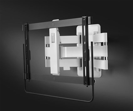 One For All WM6661 Support Mural TV Ultra Slim à Pivot 120°, Blanc/Noir, Compatible 32 à 90 pouces