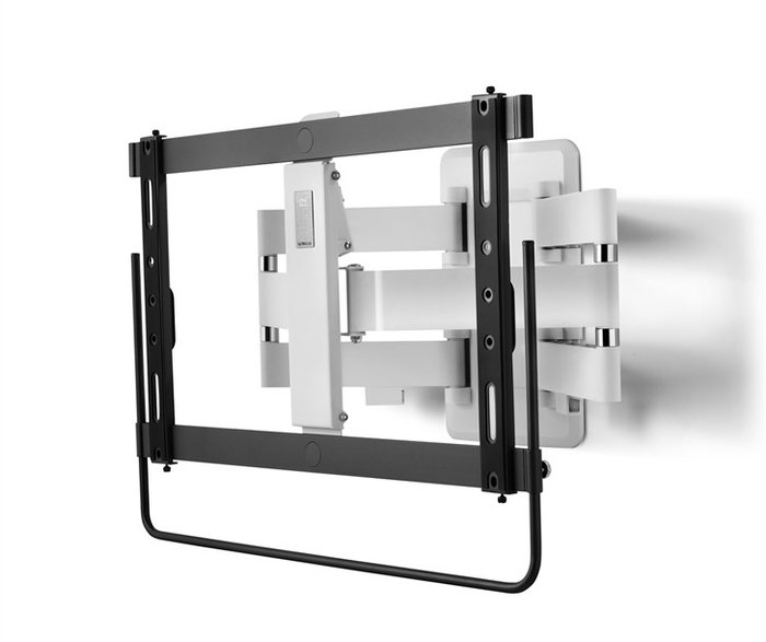 One For All WM6661 Support Mural TV Ultra Slim à Pivot 120°, Blanc/Noir, Compatible 32 à 90 pouces
