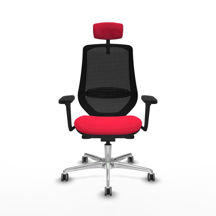 Piqueras y Crespo Chaise de Bureau Mardos avec Appui-tête 2D et Accoudoirs 3D - Rouge
