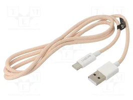 LOGILINK Câble USB 2.0 USB A vers USB C, 1m, rose