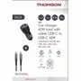 Thomson Pack chargeur de voiture 60 W et câble USB-C vers USB-C 65 W (1,5 m)