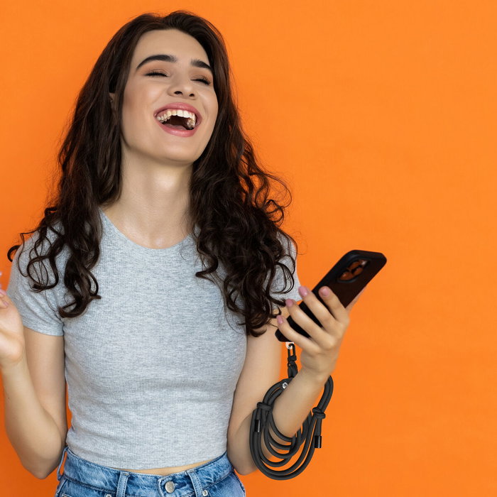 Cordon pour téléphone mobile Muvit for Change Noir