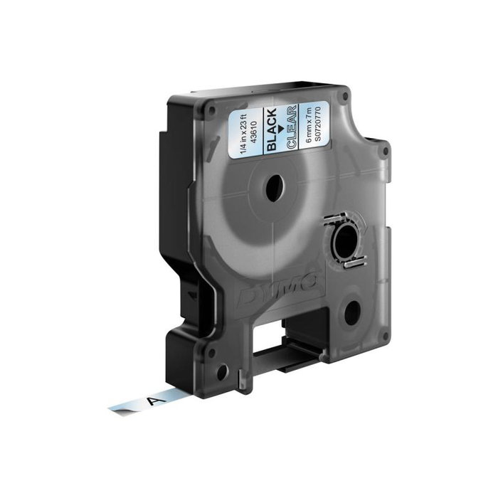 Dymo D1 Ruban d'étiquetage 6 mm x 7 m Noir sur transparent