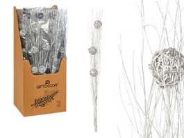 GIFTDECOR RAMILLETE 3 BOLAS PLATEADO METALICO Argenté