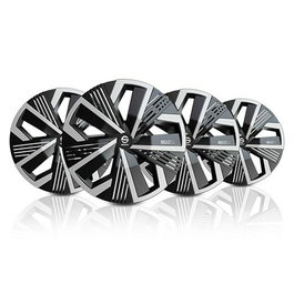 Sparco Tapacubos Nagoya SPC1522BKSV, Bicolore Noir Argent 15", Kit de 4 Pièces pour Automobile et Motorsport