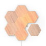 Nanoleaf Elements Starter Kit 7 Panneaux - Hexagones Luminaires Connectés Modulaires avec Design Bois et Application pour Scènes d'Ambiance