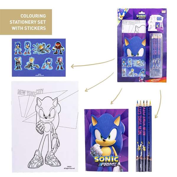 CERDÁ - Set de Papeterie Coloriable Sonic Prime - Lot de Fournitures Scolaires avec Crayons pour Enfants dès 3 Ans CERDÁ - Set de Papeterie Coloriable Sonic Prime - Lot de Fournitures Scolaires avec Crayons pour Enfants dès 3 Ans