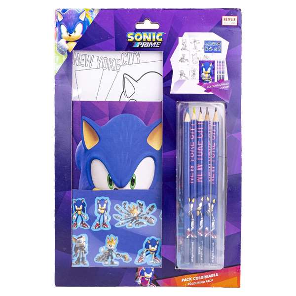 CERDÁ - Set de Papeterie Coloriable Sonic Prime - Lot de Fournitures Scolaires avec Crayons pour Enfants dès 3 Ans CERDÁ - Set de Papeterie Coloriable Sonic Prime - Lot de Fournitures Scolaires avec Crayons pour Enfants dès 3 Ans