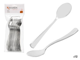 KINVARA Set de 48 Cuillères en Plastique Argenté
