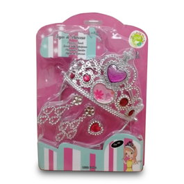 TACHAN - Set de Joyaux pour Princesses avec Couronne, Boucles d'Oreilles et Bague Lumineuse - Fonctionne sur Piles - Jouet pour Enfants de 3 Ans et Plus - Anglais, Italien, Espagnol